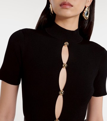 Self-Portrait Belted keyhole cutout taffeta midi dress