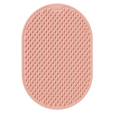 【心靈捕手嚴選】加大軟矽膠超慢跑墊 鑽石菱格紋橢圓形款(指壓板 按摩腳踏墊 腳底按摩)櫻花粉