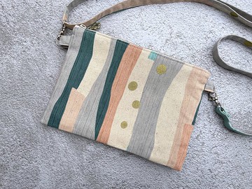 【 純手作】 雙拉鍊斜揹包 雙層包 收納包