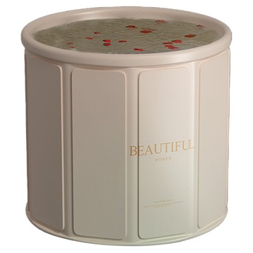 折疊收納免安裝泡澡桶 100L  70 x 65cm  漸變粉  1個