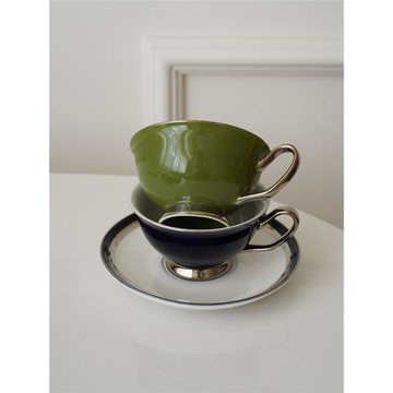 ENDLESS STARS 輕奢精致咖啡杯碟中古風下午茶杯碟極簡英倫純色