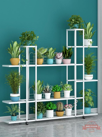 花架子多層客廳落地式置物架陽臺靠墻鐵藝現代簡約多肉綠蘿花盆架