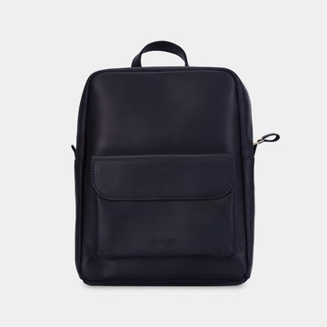 黑色真皮雙肩包 – 男女通用全粒面皮革筆記型電腦雙肩包