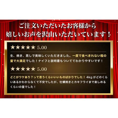 ふるさと納税 訳あり 牡蠣 北海道厚岸産 殻付カキ 約4kg (25から50個) カキナイフ付 生食 北海道厚岸町