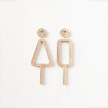 RESTROOM SIGN 原木男女標示 白橡木/胡桃木 白橡木