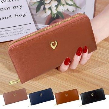【LN 精品皮件】限時特價⚡愛心長夾 有提把 長皮夾女生 皮夾 女生長夾 女用錢包 長夾錢包 拉鍊長夾 長夾 1643