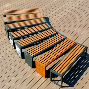 免運/開發票 戶外長凳 公園椅 花園公園椅室外防曬防水庭院陽臺簡約露天休閑防腐戶外鋅合金 快速出貨