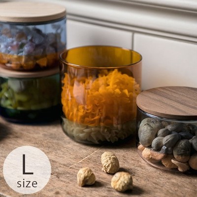 キャニスター 耐熱ガラス おしゃれ ガラス 保存容器 Amabro アマブロ 2トーン キャニスター S 通販 Lineポイント最大get Lineショッピング