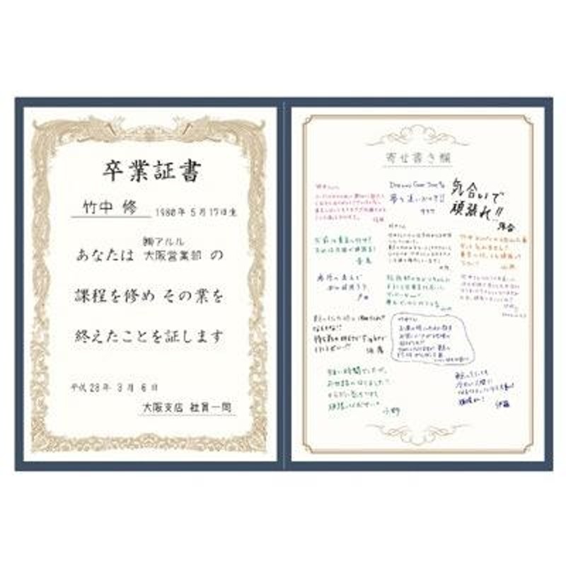 送別　送料関税無料】　寄せ書き　結婚祝　卒業　寄せ書き　賞状　卒業証書色紙　色紙　結婚　B-2625_035121　お別れ　誕生日　メッセージカード　お祝い