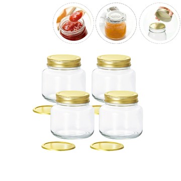 日本 ADERIA 多功能雙蓋密封玻璃瓶 玻璃罐 200ml 4件組