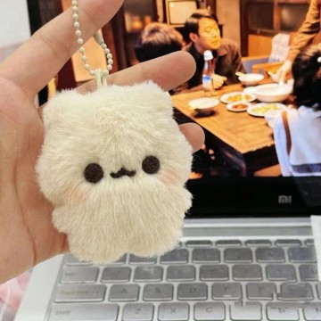 ⚡臺灣出貨⚡吱吱叫甜心豆豆熊掛件公仔禮物可愛少女心毛絨鑰匙扣學生包包掛飾