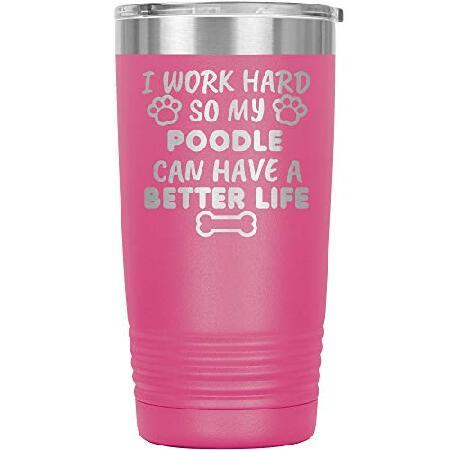 Funny Poodle Tumbler Mom Dad Dog Lover Owner Cup Mama Travel Mug Y-80D (20oz, Pink)