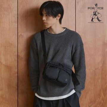 PORTER INTERNATIONAL - 輕盈自在COVE雙層斜背包 (S) - 黑
