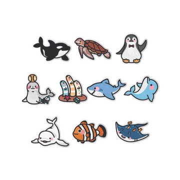 海洋小夥伴 水晶小胸針 交換禮物 海洋小動物 胸針 海生館禮品