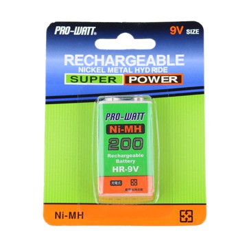 [寶旺旺] 華志PRO-WATT 方型9V充電式200mAh鎳氫電池(8.4V立即用) FB9V-200