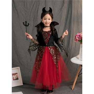 萬圣節兒童服裝吸血鬼角色扮演女巫化妝舞會cosplay女童演出服