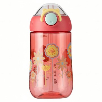 BEDDYBEAR 杯具熊 鴨嘴塑膠吸管杯  花花世界  400ml  1個