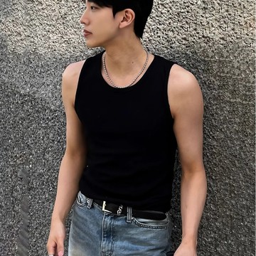 美式擼鐵運動拼接健身訓練背心男 肌肉男緊身彈力無袖t恤男