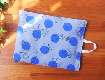 限量訂製=環保紅豆暖暖包/紅豆熱敷墊=手繪風日本布料=森林裡的熊=水藍(共2色)