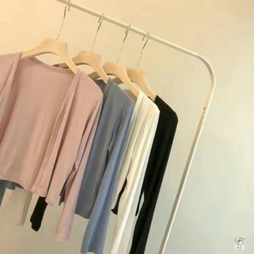 🎈流行女裝🎈黑色純棉短款薄款防曬衫開衫女小外套夏季溫柔氣質純色空調衫