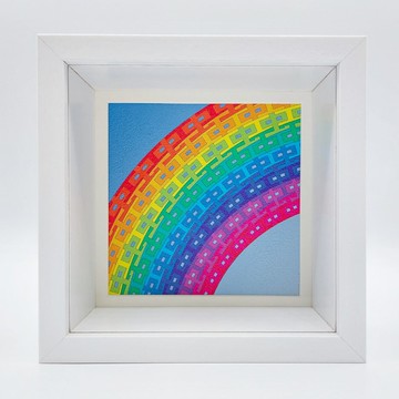 連續彩虹圖樣　附立體畫框