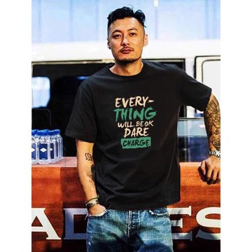 潮牌短袖男士美式潮流純棉t恤大碼情侶裝休閑打底半袖圓領體恤夏