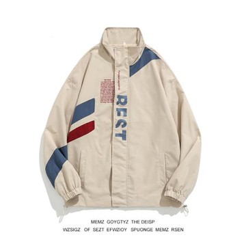 MEMZ潮牌ins秋季撞色拼接休閑夾克衫港風高領寬松縮口袖百搭外套