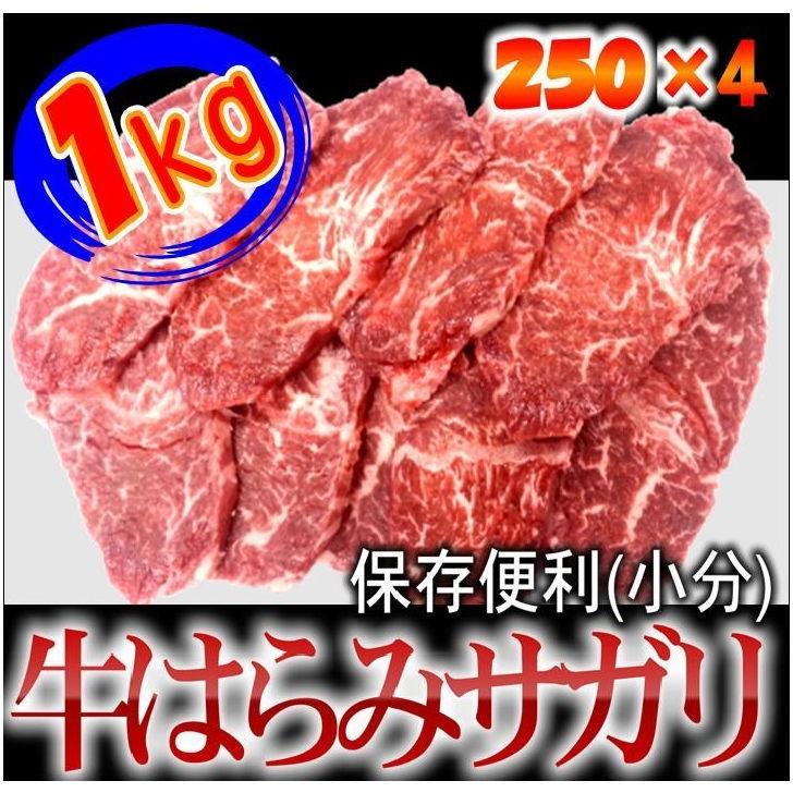 牛ハラミ（サガリ）焼き肉1kｇ　真空パック250ｇ×4