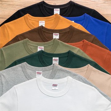 260g 日系復古重磅厚實純棉桶織無縫短袖T恤打底衫半袖男阿美咔嘰