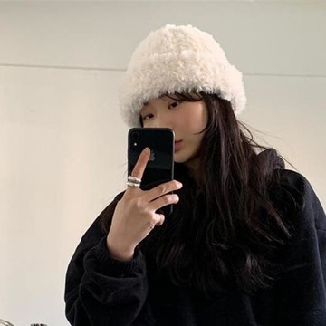 韓國ins風~百搭毛絨加厚護耳冷帽女秋冬季大頭圍保暖針織帽ins潮