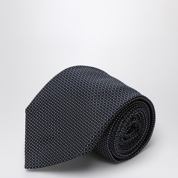 Blue polka dot silk tie
