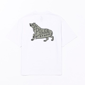 日本限定 POLER WOLF RELAX FIT TEE  標誌狼 日式寬版TEE 白