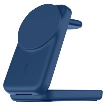 belkin 貝爾金 UltraCharge 25W 3合1折疊式磁吸充電器 方  藍色  1個