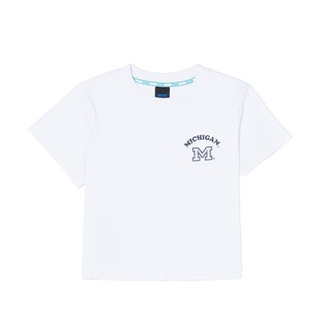 NCAA MICHIGAN 短袖T恤 基本款印花上衣 女款 白色 75221007 00 noH17
