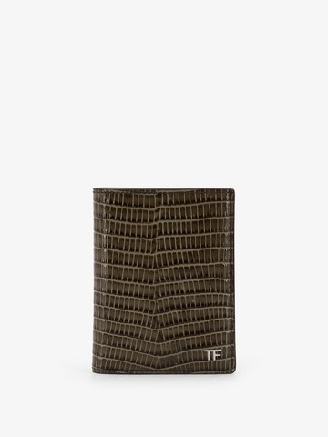 Leather cardholder with croco effect - TOM FORD - gender_Man