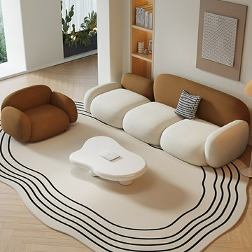 免運 附發票 工廠直銷 沙發 沙發椅 單人沙發 雙人沙發 網紅沙發客廳現代簡約美容院沙發休息區接待奶油三人布藝創意直排全館八折 特惠 工廠貨