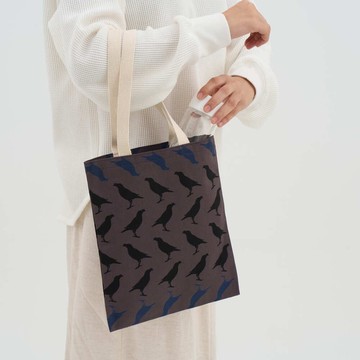 花布小書袋/台灣八哥5號/工匠灰黑