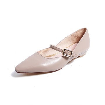 KOKKO法式氣質微方頭瑪莉珍鞋駝灰色