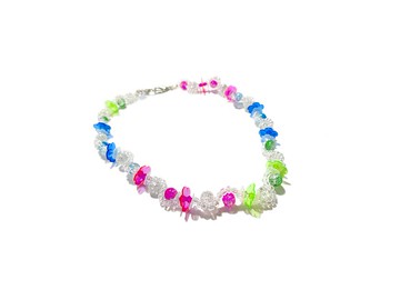 兩用透明曲線玻璃珠塑膠鏈