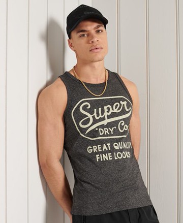 Superdry Men's Men's Workwear Graphic Vest Dark Grey / Black Grit - Size: XS