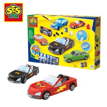 荷蘭SES DIY創意石膏彩繪-汽車男孩-01401