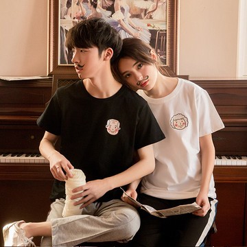 左胸 爺爺 奶奶 情侶短袖T恤 3色 情人 短tee 衣服 短T 寬鬆 韓 t