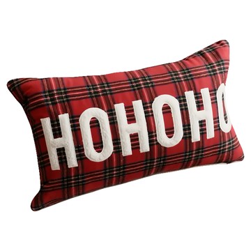 HOHOHO 聖誕抱枕套 聚酯纖維  30 x 50cm  紅色