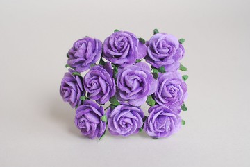 紙花，中心裝飾品，100 朵桑椹玫瑰，尺寸 1.5 厘米，紫色
