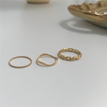 簡約百搭氣質高級感鈦鋼戒指套裝素圈ins小眾高級設計感食指尾戒