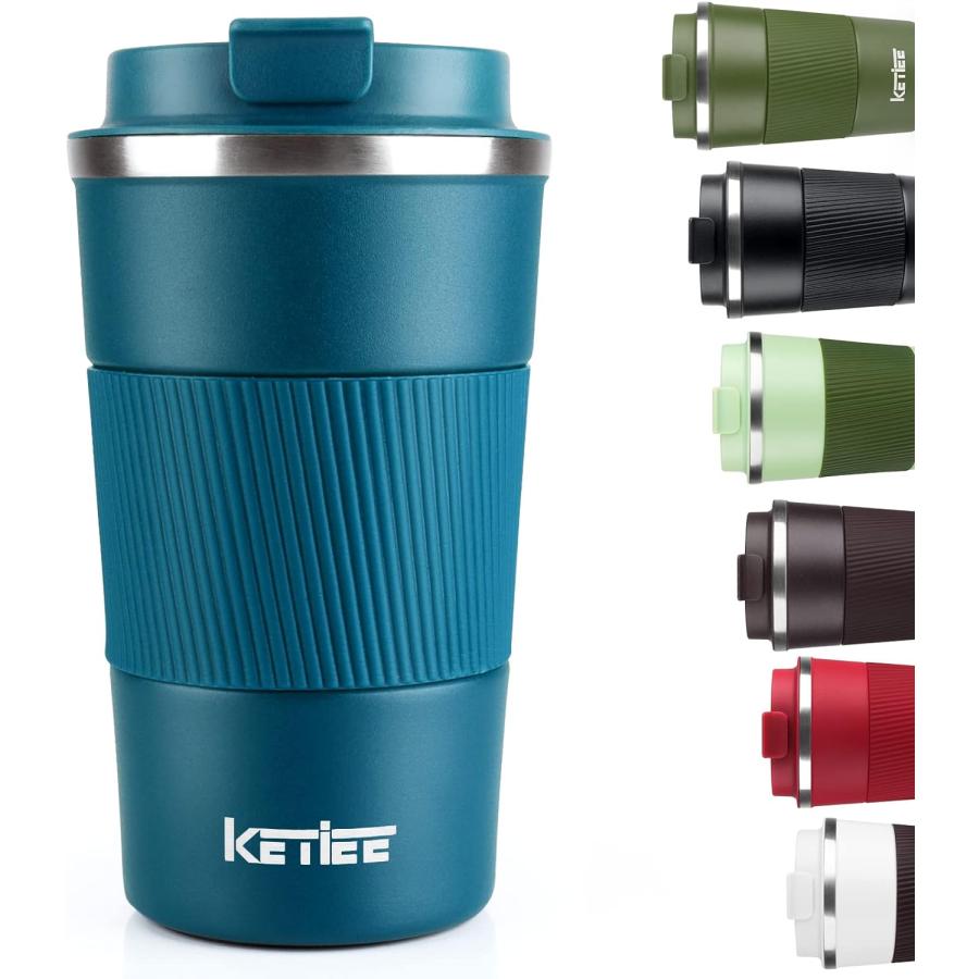 KETIEE Travel Mug 12oz  Insulated Coffee Mug with Leakproof Lid  Travel Coffee Mug Vacuum Stainless Steel Double Walled Reusable Coffee Cup for Hot