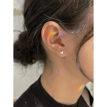 小麋人925純銀愛心簡約耳釘女養耳洞耳環耳飾小巧時尚2025新款潮
