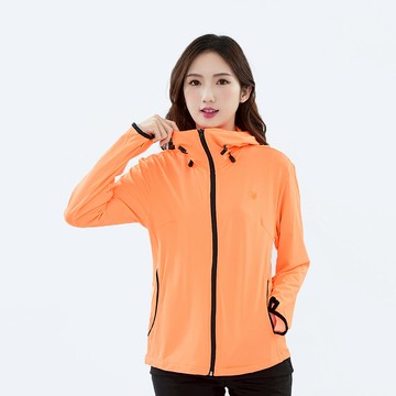 遊遍天下 MIT台灣製女款露指抗UV速乾排汗外套112淺桔
