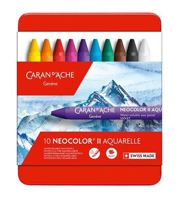 瑞士 CARAN D'ACHE 卡達 NEOCOLOR™ II專業級水性蠟筆10色 7500.310【APP滿額下單10%點數(單一帳號最高5000點)】1/31止