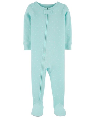 Baby 1-Piece Polka Dot Snug Fit Cotton Footie PJs